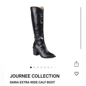 Journee Daria Extra Wide Calf Knee Boot Black Western